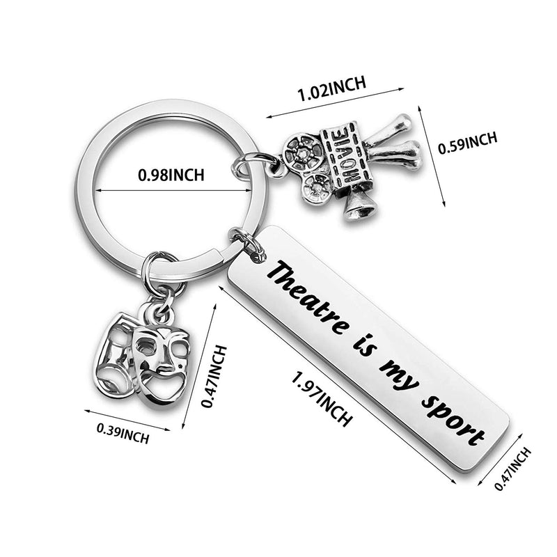 [Australia] - WUSUANED Drama Keychain Theatre is My Sport Comedy Tragedy Mask Keychain Broadway Theater Jewlery Theatre Gift theatre is my sport keychain 