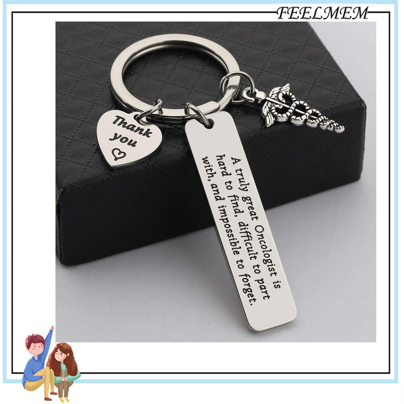 [Australia] - FEELMEM Oncologist Keychain Oncologist Gift A Truly Great Oncologist is Hard to Find and Impossible to Forget Keychain Thank You Gift Retirement Gift for Oncology Doctor silver 