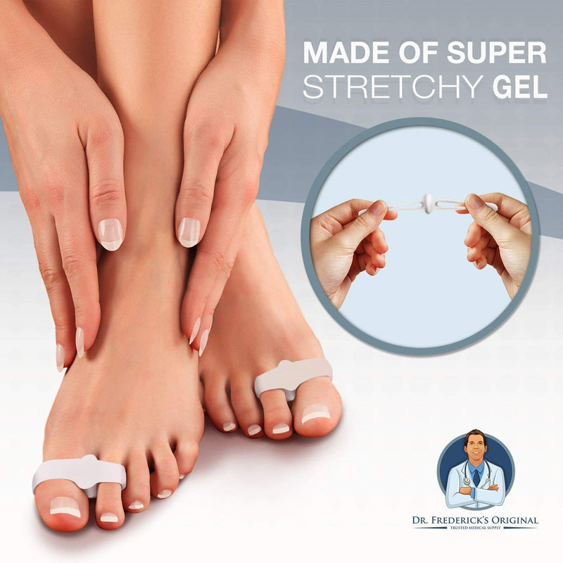 [Australia] - Dr. Frederick's Original 2 Piece Sport Bunion Toe Spacer Set - 1 Pair Soft Gel Splints - One Size Fits All - Fast Relief - Wear with Shoes - for Men & Women 