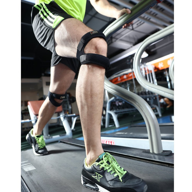 [Australia] - Dual Patella Knee Strap for Knee Pain Relief,Adjustable Neoprene Knee Brace Support for Running, Arthritis, Jumper, Tennis,Injury Recovery,Protection,Black(1 Piece),12'' - 17'' 