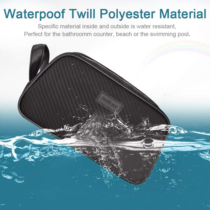 [Australia] - Waterproof Makeup Bag for Toiletries Bag Makeup Pouch Men & Women Large Cosmetic Bag Organizer Luxury Multifunctional Best Value Travel Bags - Black 