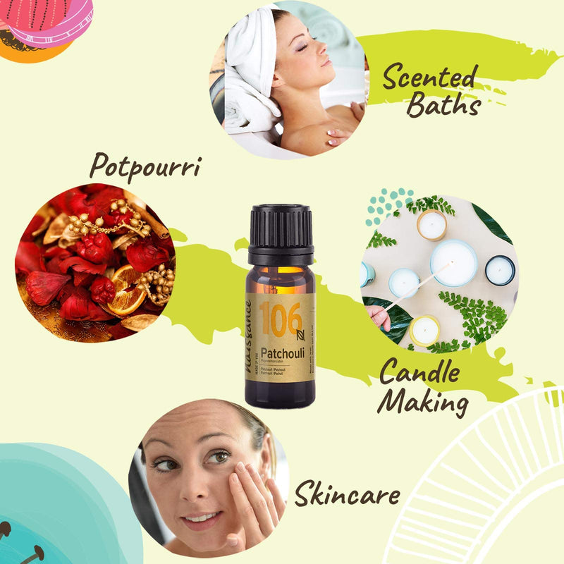 [Australia] - Naissance Patchouli Essential Oil (no. 106) 10ml - Pure, Natural, Cruelty Free, Vegan and Undiluted - to use in Aromatherapy & Diffusers 