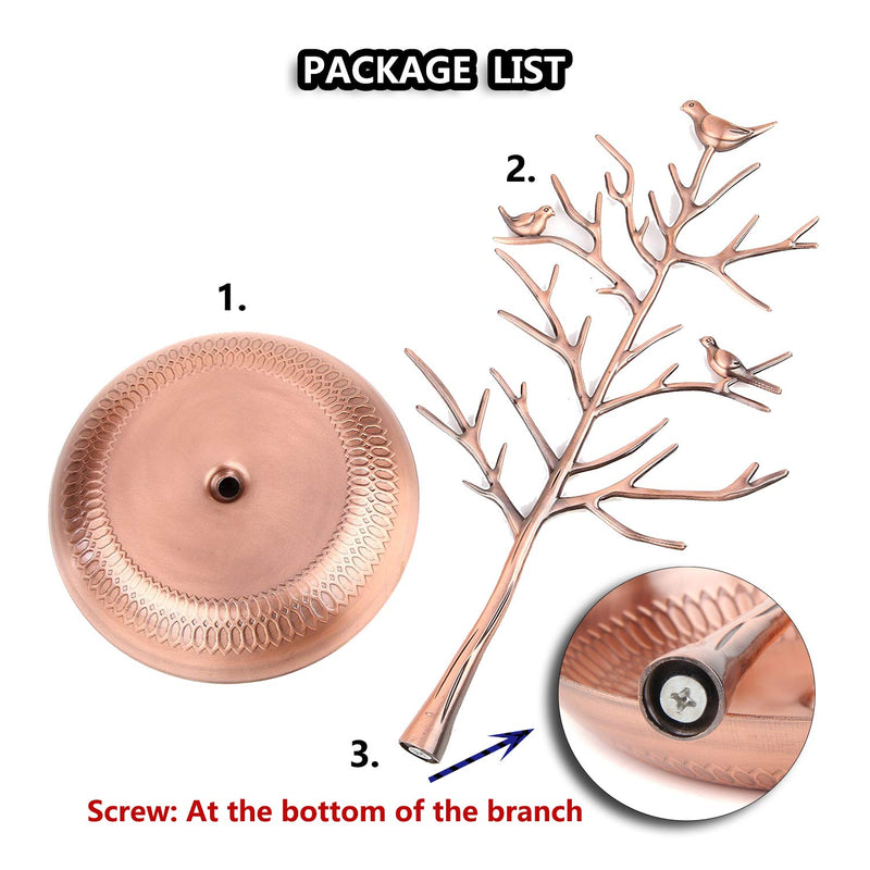 [Australia] - WELL-STRONG Jewelry Organizer Stand Earring Ring Holder Necklace Bird Decoration Jewelry Tower Tree Bronze 