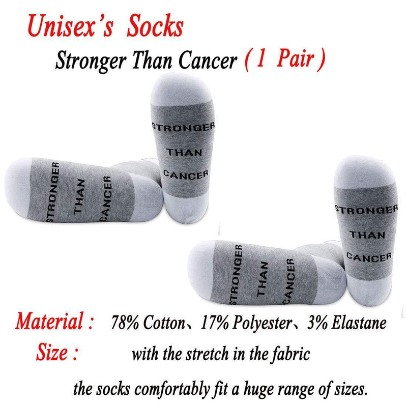 [Australia] - PYOUL 1 Pair Cancer Awareness Gift Cancer Survivor Gift Stronger Than Cancer Socks Kicking Cancer's Ass 