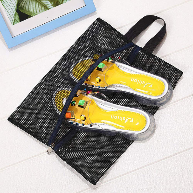 [Australia] - Zandith Mesh Shower Caddy Shower bag Tote & Shoes Bag Set of 2,black - Portable For Dorm essentials, Camp, Gym, Swimming Pools, Travel size Toiletries and Bathroom Organizes 