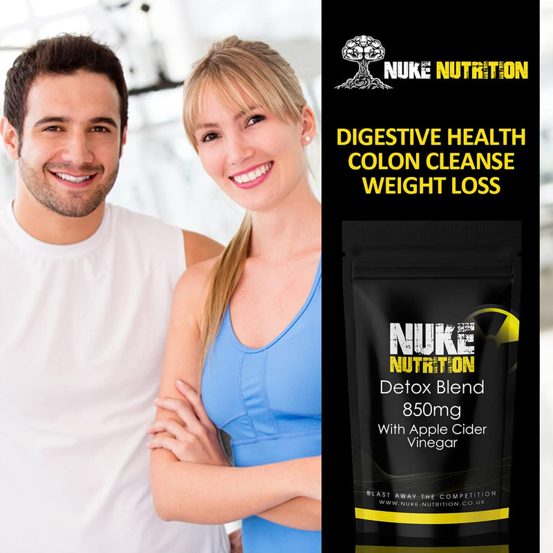 [Australia] - Nuke Nutrition Colon Cleanse - 60 Capsules - Colon Cleanse Detox & Debloat for Gut & Bowel Health - Bowel Cleanse - Strong Colon Cleanse - 5 Advanced Ingredients with Apple Cider Vinegar & Ginseng 60 Count (Pack of 1) 