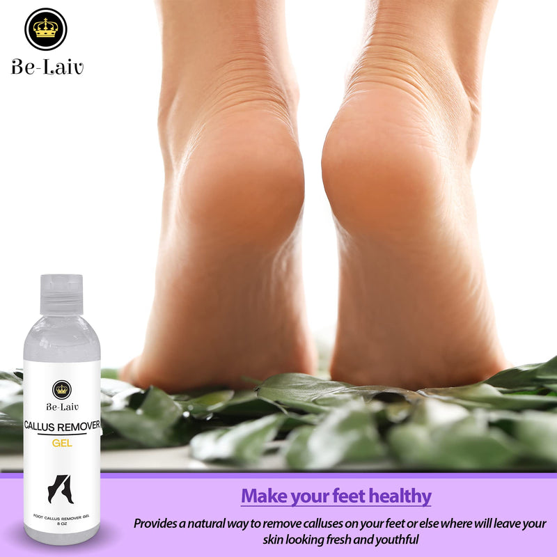 [Australia] - Be-Laiv 8 Oz. Callus Remover Gel | Extra Strength for Feet | Help to Remove Residue & Dead Skin in 3 to 5 Minutes | Pedicure Feet at Home | Professional Strong Corn Eliminator | Foot Scrubber 