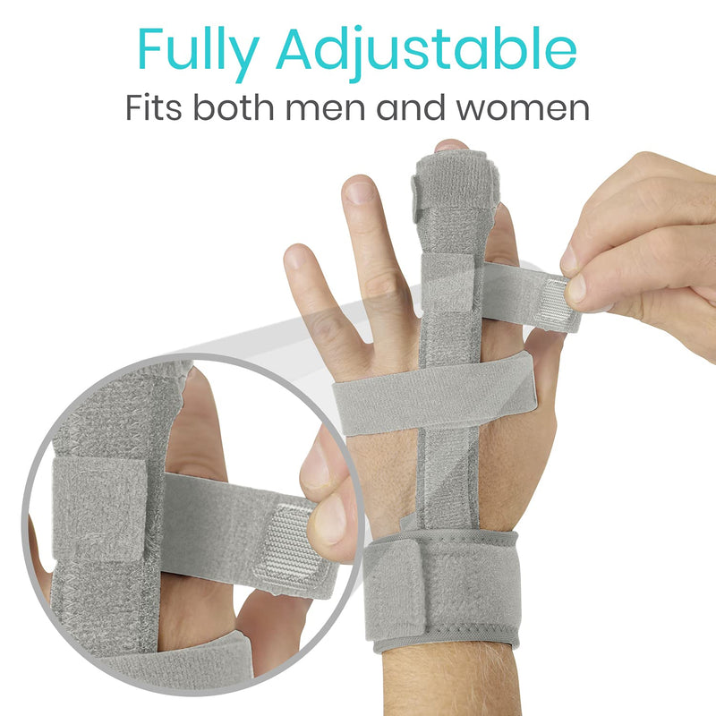 [Australia] - Vive Trigger Finger Splint - Full Hand and Wrist Brace Support - Adjustable Locking Straightener - Straightening Immobilizer Treatment For Sprains, Pain Relief, Mallet Injury, Arthritis, Tendonitis (Gray) 
