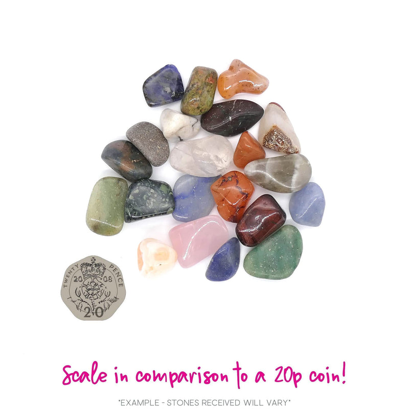 [Australia] - Polished Tumblestone Gemstones, Pocket Reiki, Chakra, Mineral Rocks, 100g Pack (18 to 21 Stones) Size: Medium Mix 15mm to 25mm Mixed Stones Medium Mix 15mm - 25mm 