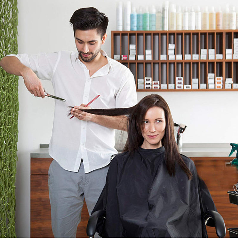 [Australia] - Mxcudu Hair Cutting Cape Hair Coloring Cloak Dye Beard Apron Waterproof Hairdressing Smock Cloth Cover Barbers Cape Black (2Pack) (Black) 