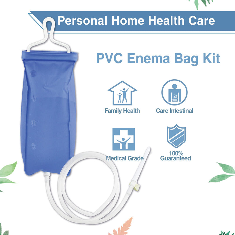 [Australia] - TopQuaFocus 1.8Quart Enema Bag Kit Home Coffee Enema Bag Kit for Colon Cleansing Portable Enema Bag for Colonic Cleanse 4.59 FT Hose 