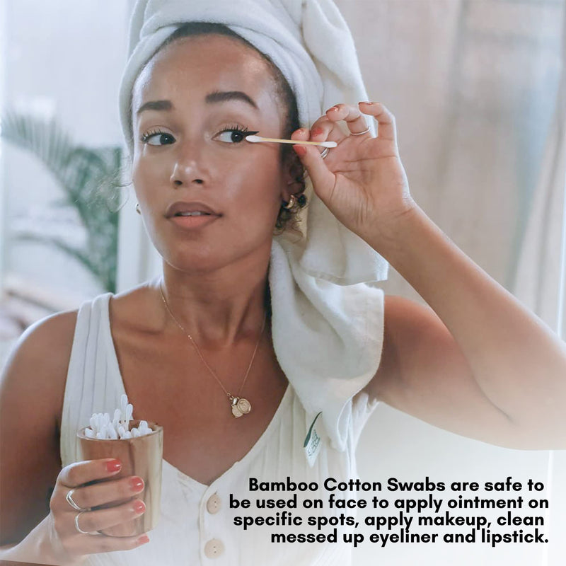 [Australia] - EcoWisper Bamboo Cotton Buds - 500 Eco Friendly Bamboo Earbuds Cotton Swabs - Plastic Free Baby Cotton Buds Biodegradable - Ear Buds for Makeup, Crafts, Cleaning, & Baby Hygiene, white 