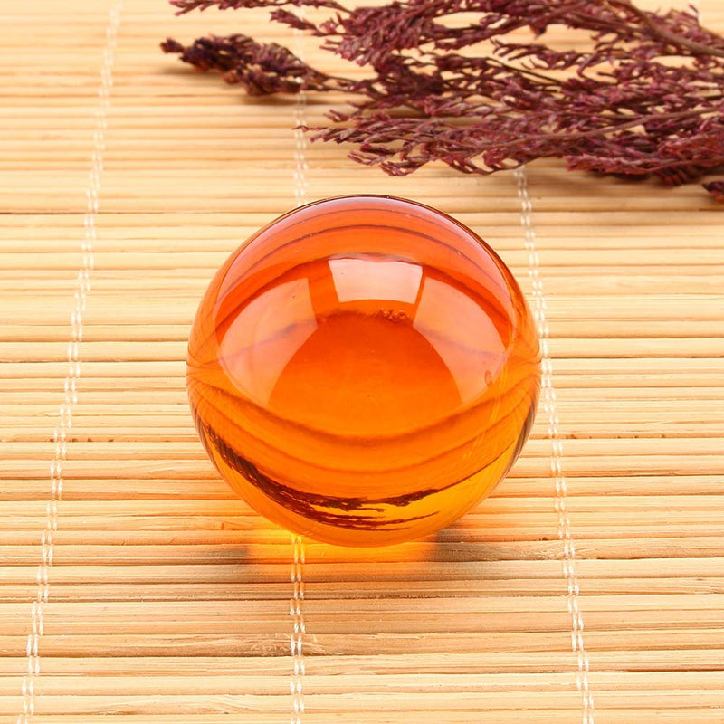 [Australia] - Zerodis Healing Crystal Natural Ball, Crystal Amber Color Crystal Healing Ball Sphere 40mm Natural Carved Quartz Ball Healing with Wood Stand 