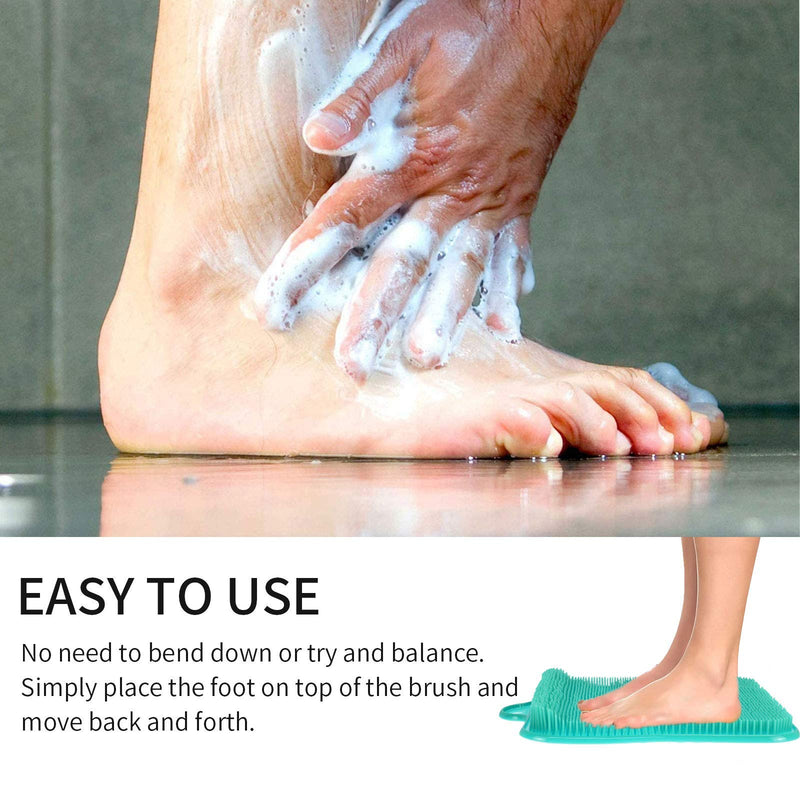 [Australia] - Newthinking Shower Foot Scrubber Cleaner Massager, Exfoliating Feet Massager Spa with Suction Cup Improves Foot Circulation & Reduces Foot Pain (Green) Green 