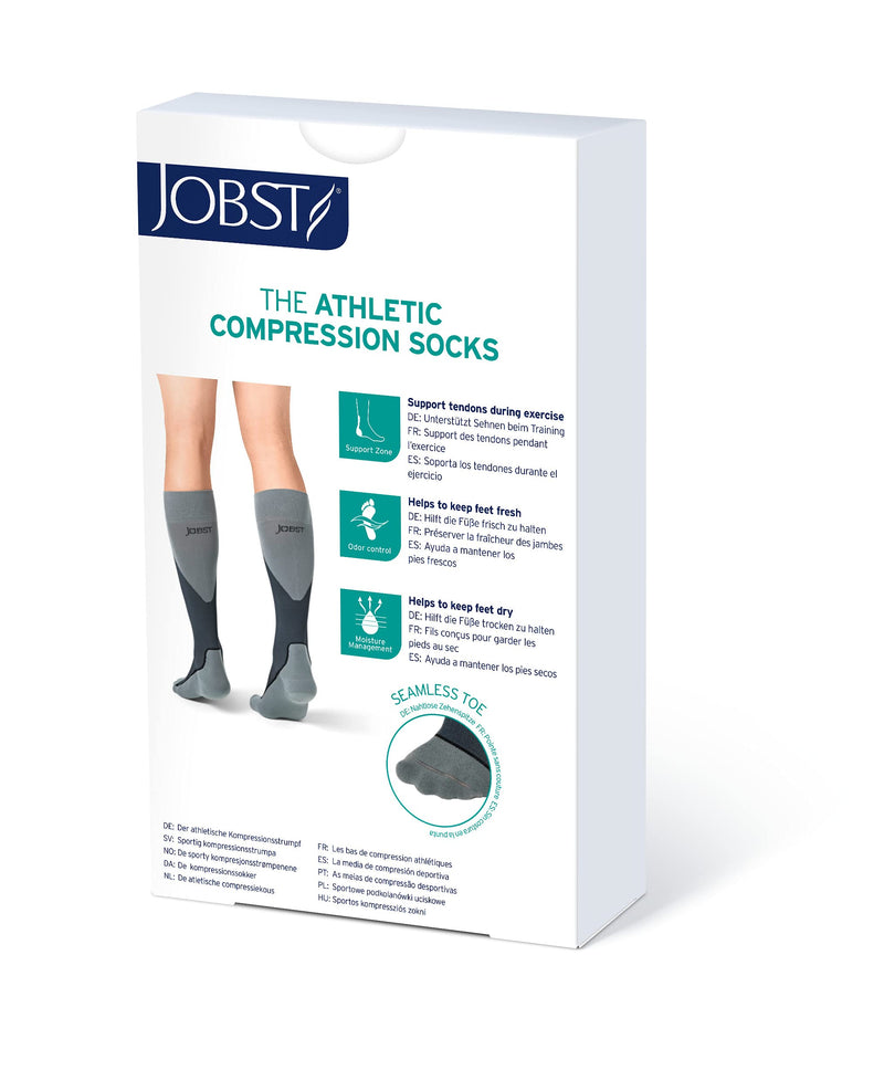 [Australia] - JOBST Sport Knee High 15-20 mmHg Compression Socks, Black/Grey, Small Grey 