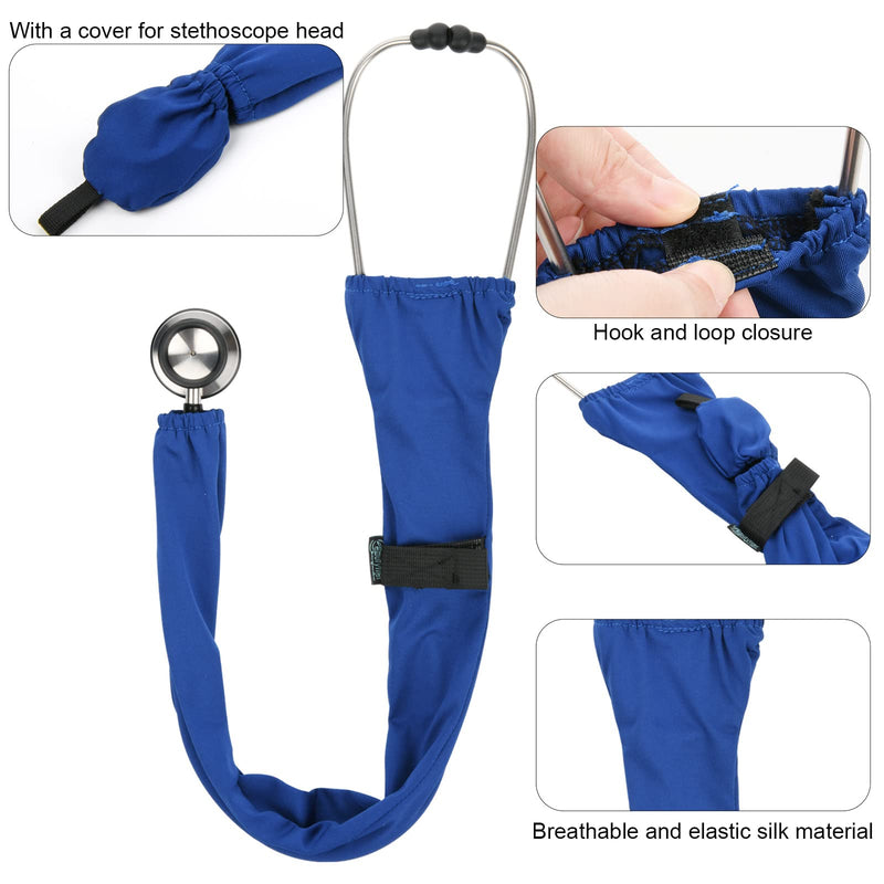 [Australia] - Beautyflier Stethoscope Cover Scrunchie for Littmann, ADC, MDF, Adscope, Breathable and Elastic Silk Stethoscope Sleeve Perfect for Doctor and Nurse, Work with Comfort (Blue) Blue 