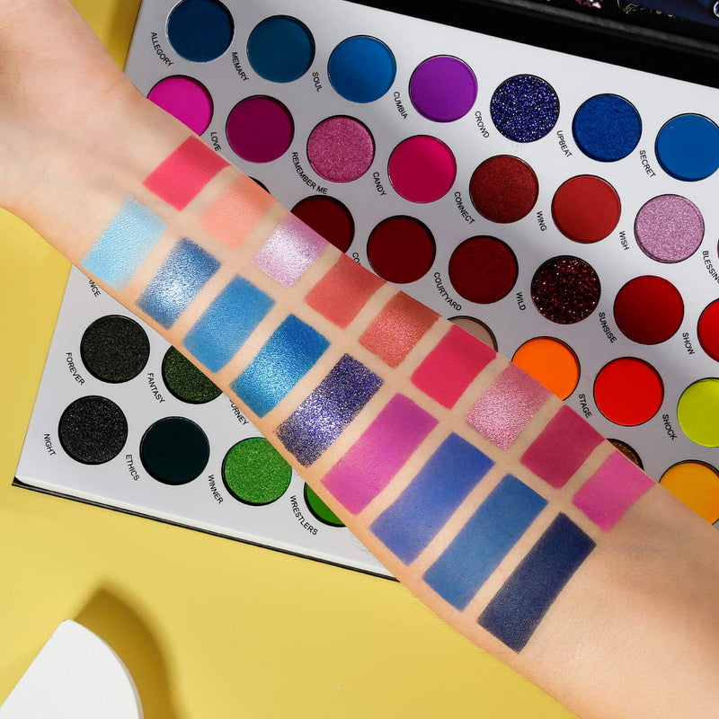 [Australia] - DE'LANCI Big Colorful Eyeshadow Palette Professional 54 Color Board Eye Shadow Bright Neon Glitter Matte Shimmer Makeup Pallet Highly Pigmented Powder Eye Shadow 