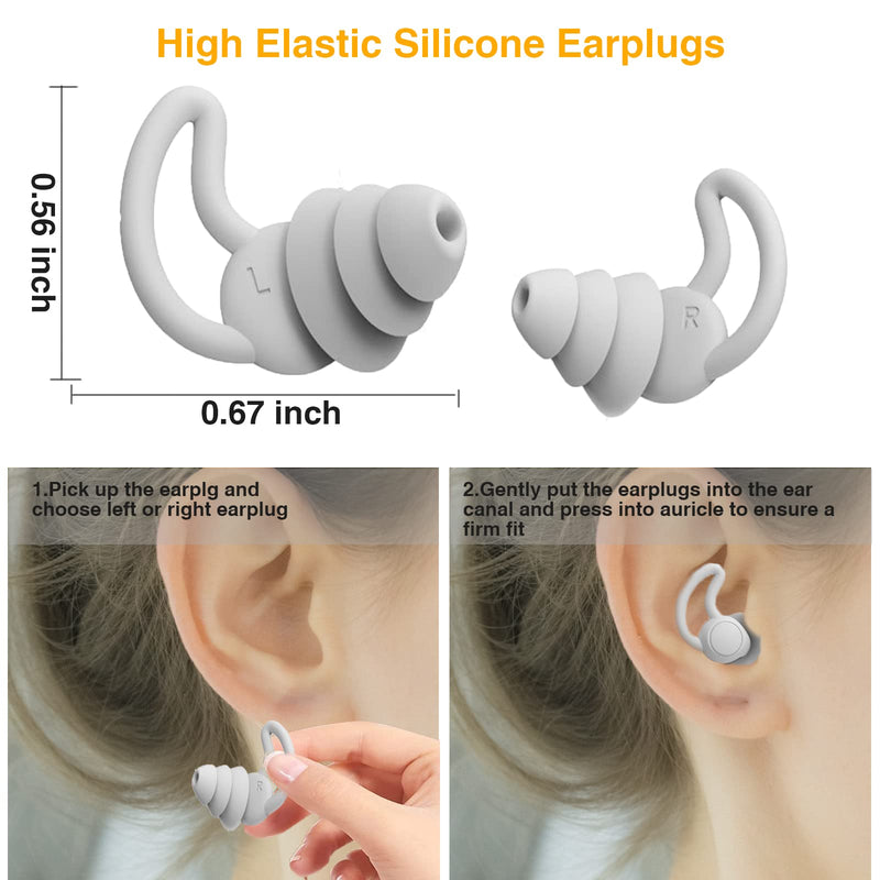 [Australia] - Ear Plugs for Noise Reduction, Ear Plugs for Sleeping Noise Cancelling,Invisible Noise Cancelling Ear Plugs, Reusable Washable Earplugs for Sleeping,Work,Study,Shooting,Concerts and Hearing Protection 