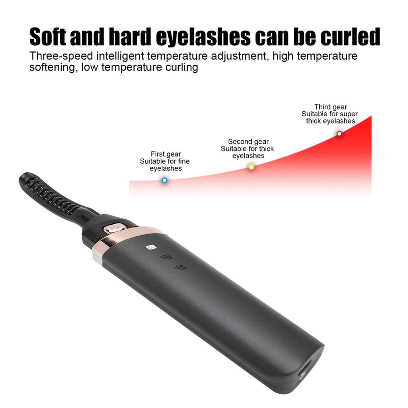 [Australia] - Heated Eyelash Curler Electric Eyelash Curler Long‑Lasting Heated Curler USB Charge Eyelash Perming Tool for Makeup Natural Curling EyeLashes and Long Lasting 