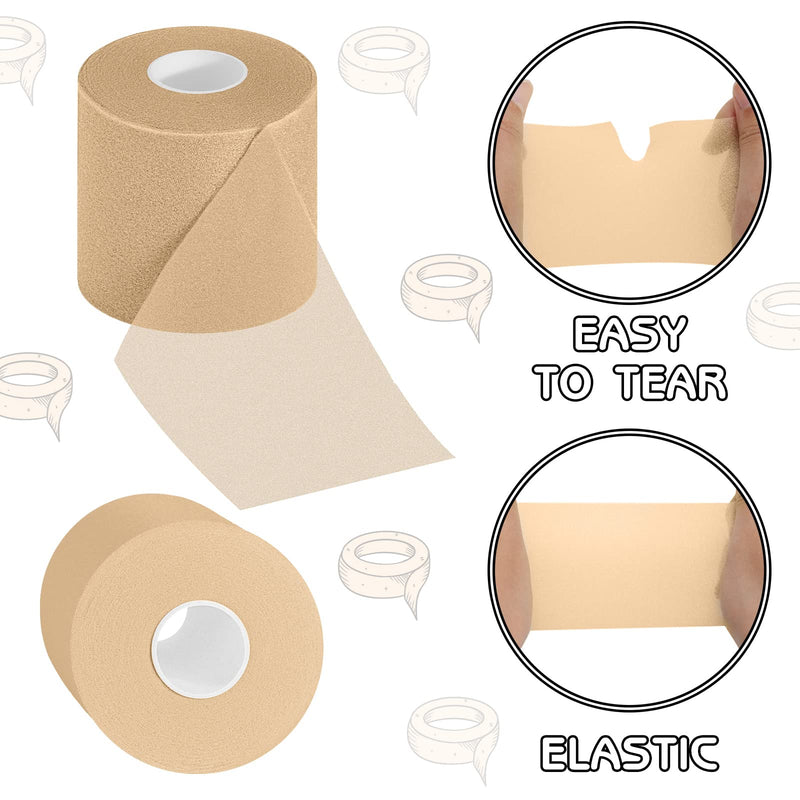 [Australia] - 3 Pieces Athletic Pre Wrap Tape for Hair Foam Underwrap Tape Sports Pre-wrap Athletic Tape Underwrap for Hair Ankle Wrists Knees Sports 2.75 Inch by 30 Yards(Beige) Beige 