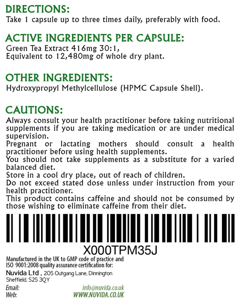 [Australia] - Green Tea Capsules - 90 High Strength Green Tea Extract Capsules - A Natural Green Tea Supplement and Powerful Antioxidant - Vegan and Vegetarian Friendly 