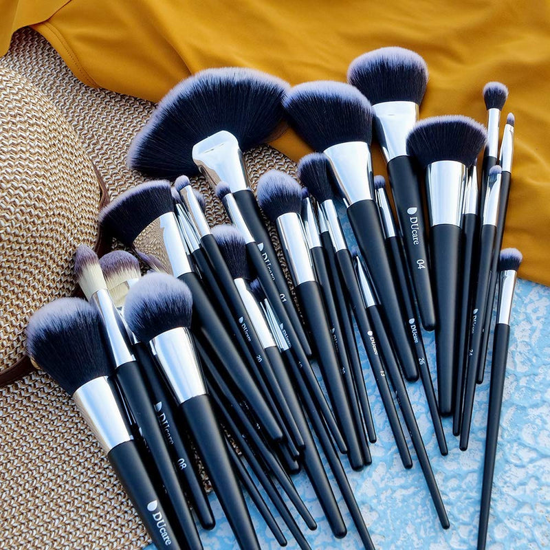[Australia] - DUcare Professional Makeup Brushes 32Pcs Makeup brush set Premium Synthetic Kabuki Foundation Blending Make Up Brushes Kit - Black 