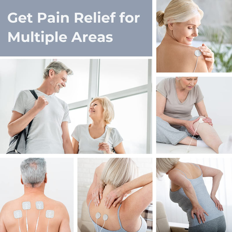 [Australia] - AUVON 4 Outputs H1 TENS Unit 24 Modes Muscle Stimulator for Pain Relief, Rechargeable TENS EMS Machine with Easy-to-Select Button Design, 2X Battery Life, Dust-Proof Bag and 8 Electrode Pads 