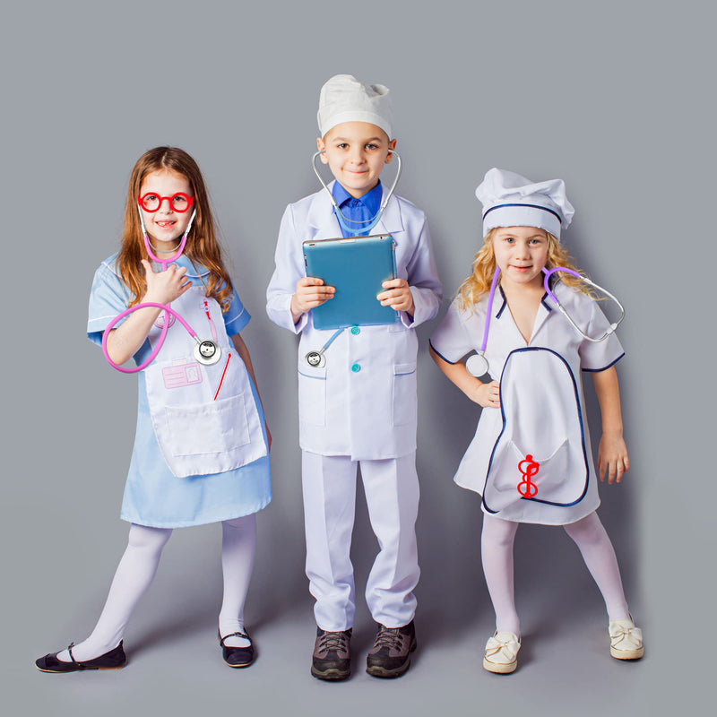 [Australia] - Rcanedny 4 Pack Dual Head Stethoscope Kids Doctor Stethoscope Working Stethoscope Toy for Cosplay Educational Equipment, 4 Colors 