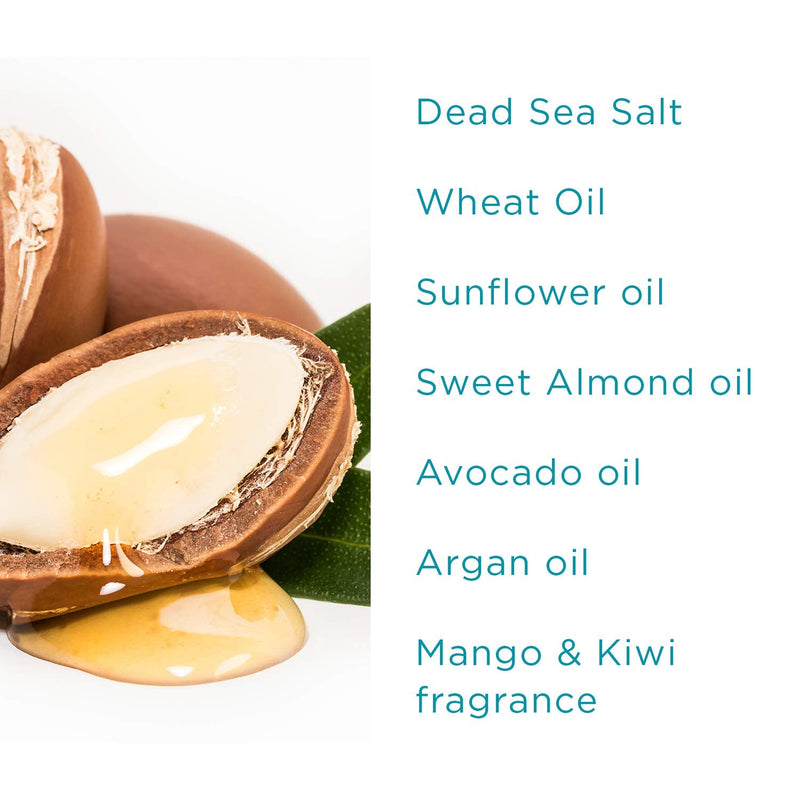 [Australia] - PraNaturals Revitalising Dead Sea Body Scrub 500g, Nourishing Skin Exfoliating Salt Scrub, Rich in Natural Minerals for All Skin Types, Enriched with Mango & Kiwi Fruit Scent 