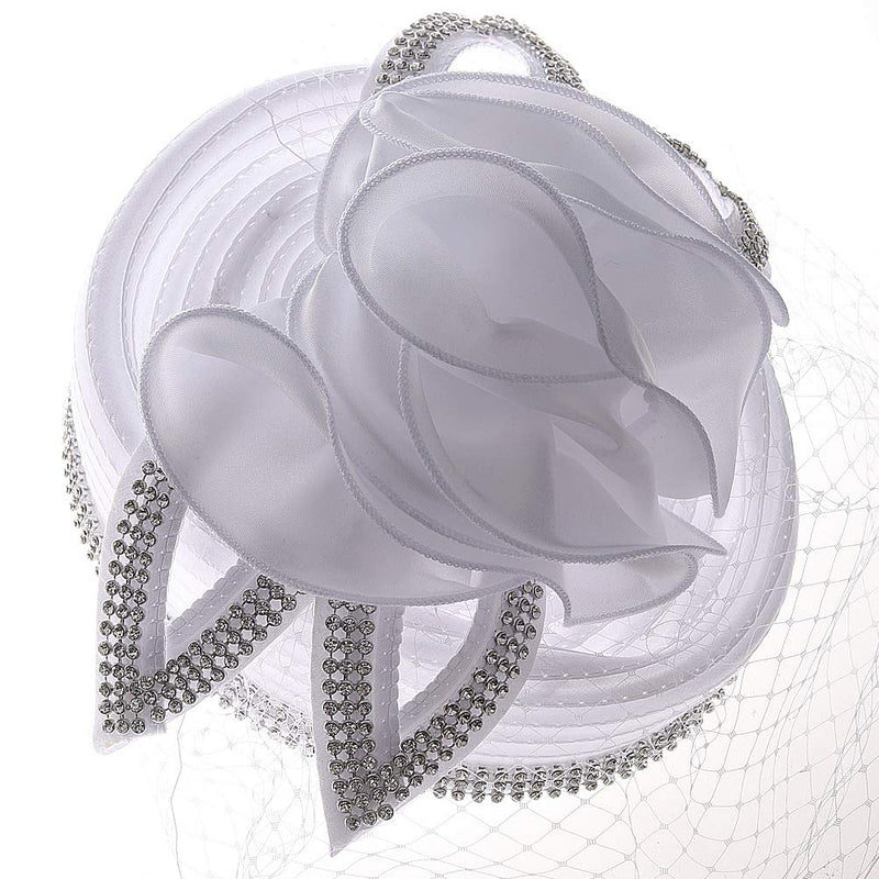 [Australia] - FORBUSITE Fascinators Hat for Women Church Tea Party Headband Kentucky Derby Wedding Cocktail Hat White 