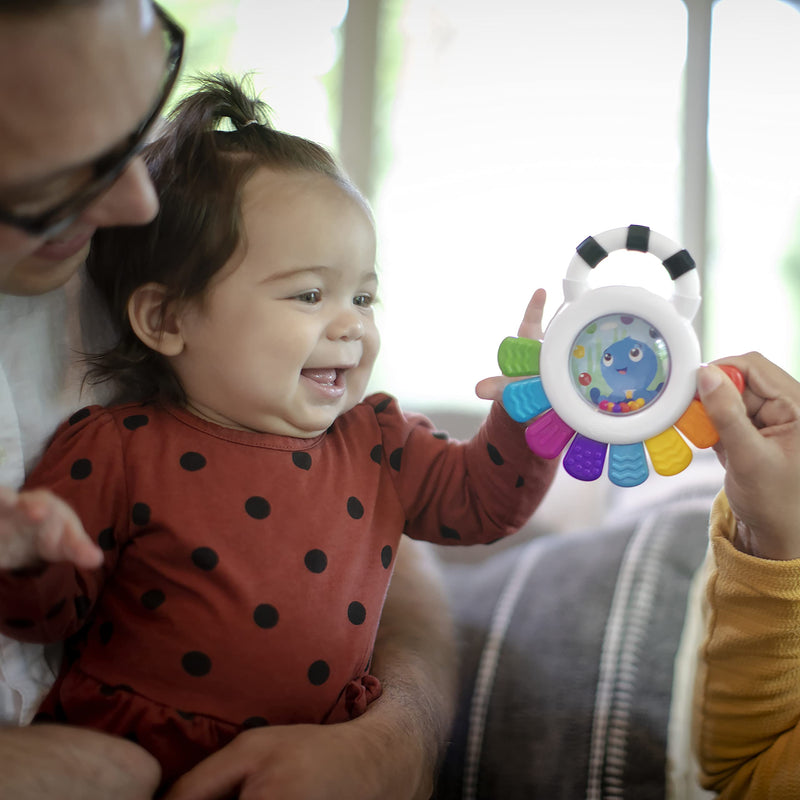 [Australia] - Baby Einstein, Outstanding Opus The Octopus, Sensory Rattle and Teether Multi-Use Toy, BPA Free and Chillable, 3 Months and up, 1pk Pink 