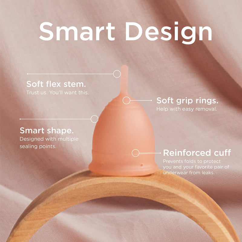 [Australia] - Saalt Soft Menstrual Cup - Super Soft and Flexible - Best Sensitive Cup - Wear for 12 Hours - Made in USA (Desert Blush, Small) Desert Blush Small (Pack of 1) 