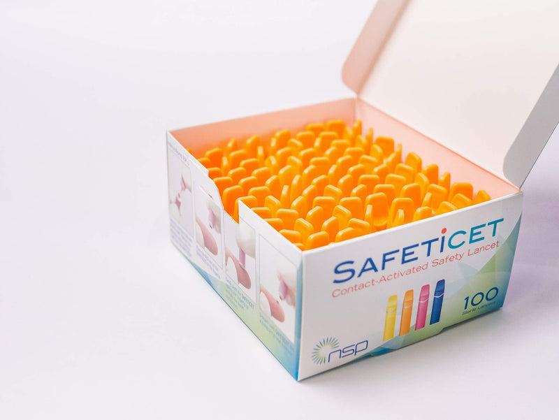 [Australia] - Contact-Activated Safety Lancet Orange 100 Units. Needle Size 23G. Penetration Depth 1.80 mm. Volume: Low Orange - Penetration 1.80 Mm.low Volume. 23g 