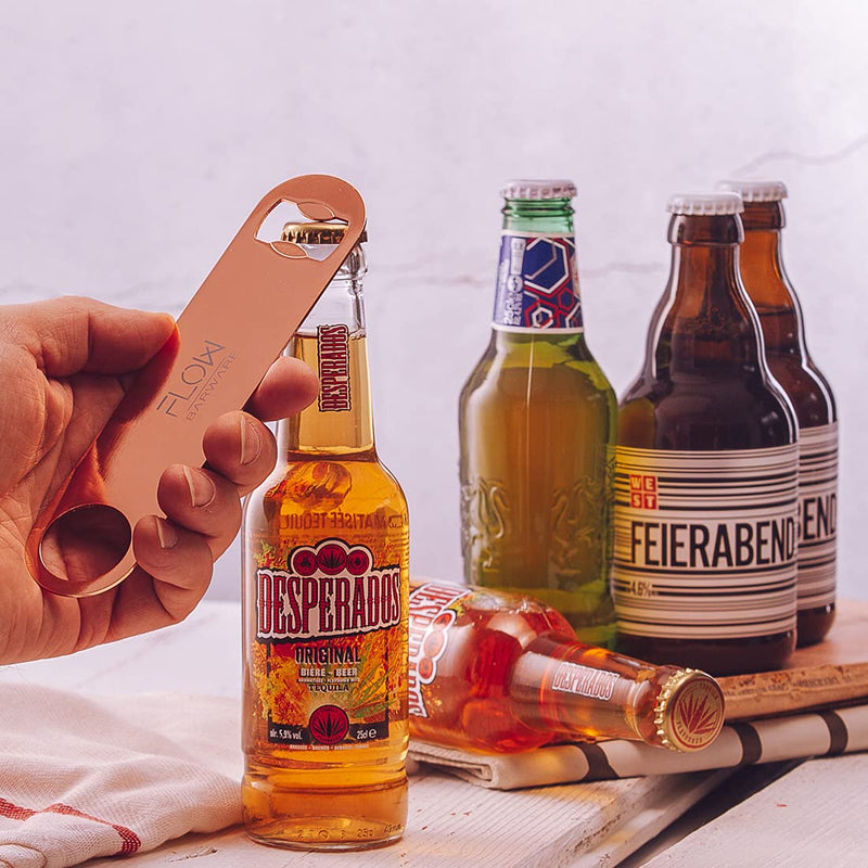 [Australia] - FLOW Barware 18cm Stainless Steel Bar Blade Bottle Opener | Heavy Duty Bottle Openers | Professional Barmen Bottle Opener | Copper 