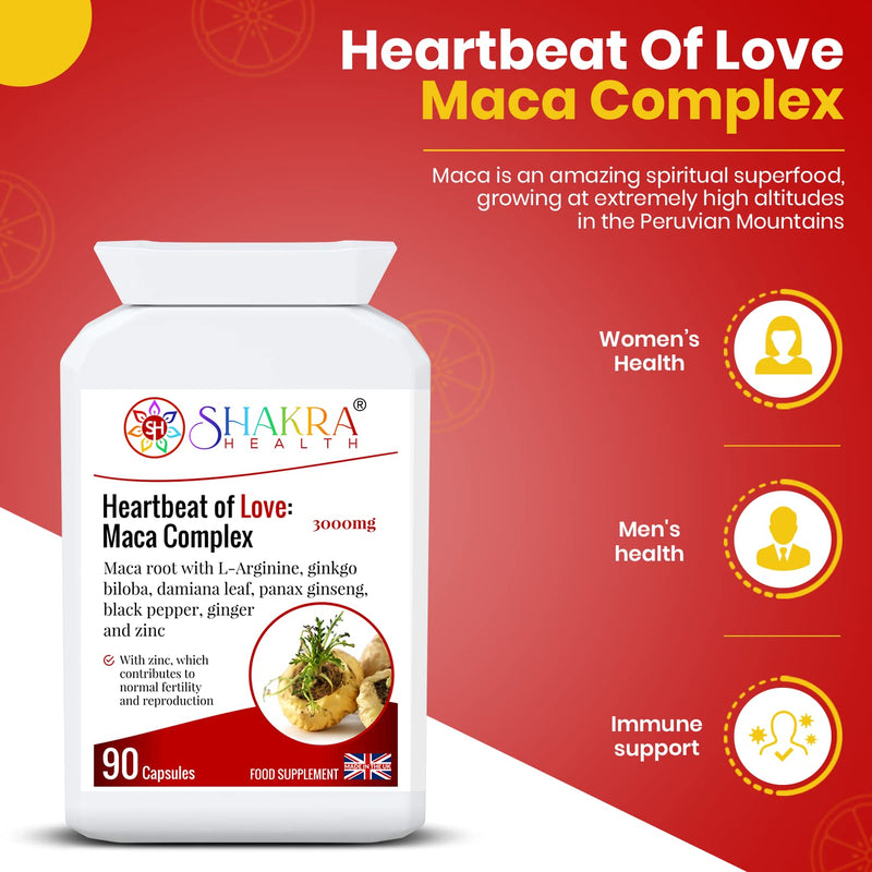 [Australia] - Heartbeat of Love: Maca Complex | SexuaI Health & FertiIity Formula. Intimate, Drive, Energy, Stamina | Spiritually Aligned by Shakra Health 