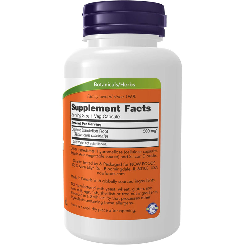 [Australia] - NOW Supplements, Dandelion Root (Taraxacum officinale) 500 mg, Herbal Supplement, 100 Veg Capsules 