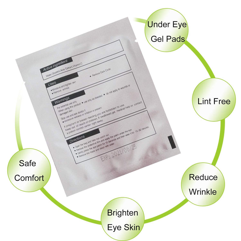 [Australia] - Under Eye Gel Pads, Jiasoval 50 Pairs Eye Patches Eyelash Extension Pads, Lint Free Under Eye Gel Patches for Pro Salon and Individual Eye Pads 