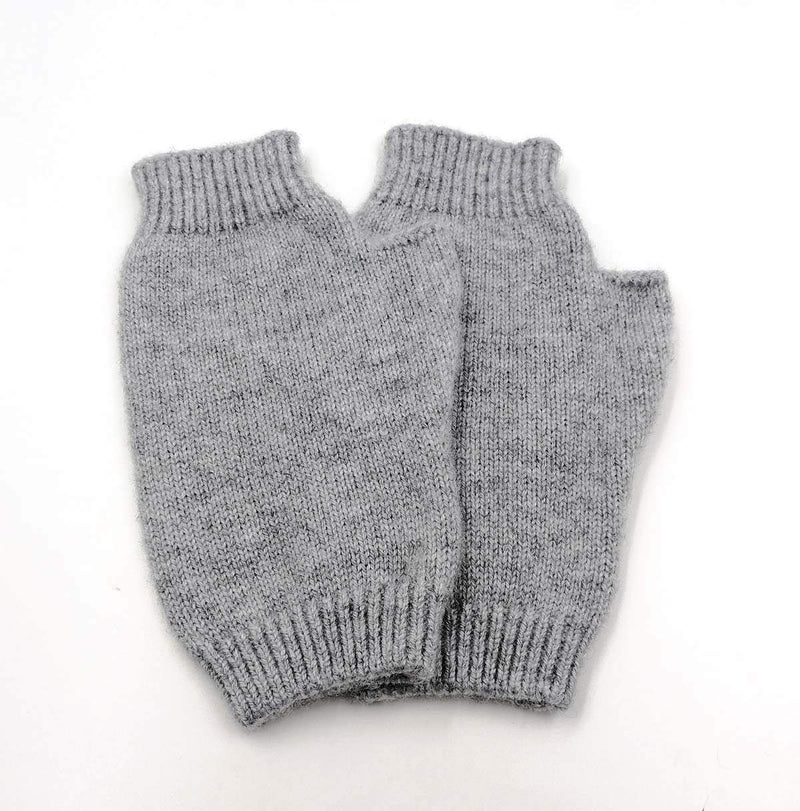 [Australia] - iMongol Pure Cashmere Ladies Women Fingerless Mittens Gloves Half Fingers Thumb Hole Special Size for EU and US customers Light Grey 