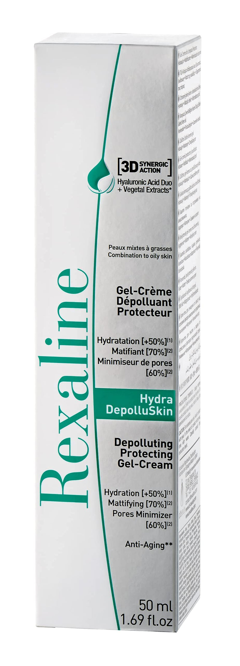 [Australia] - Rexaline - Hydra-DepolluSkin - Depolluting Protecting Gel-Cream - Moisturizing face care - Anti pollution cream gel with moringa - Anti aging gel with Hyaluronic Acid - Cruelty Free - 50 ml 