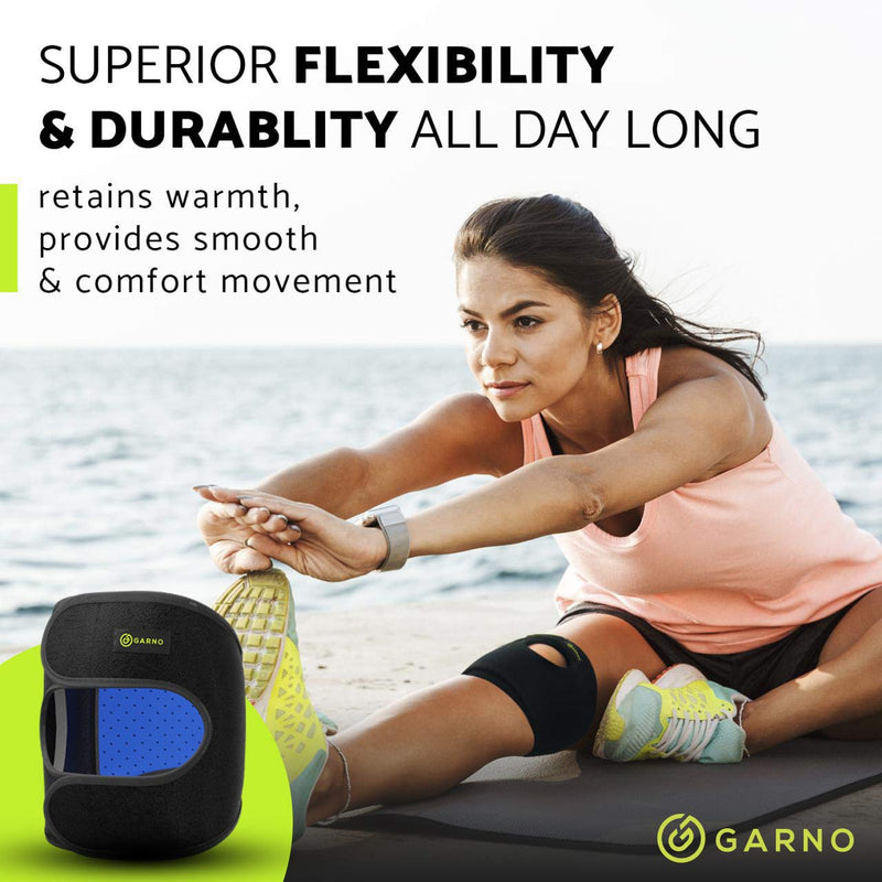 [Australia] - GARNO Knee Brace for Pain Relief by Meniscus Tear, MCL, Arthritis, ACL, Osgood Schlatter, Compression Patellar Tendon Support Strap for Working Out, Running, Weightlifting; Men, Women; (Large Size) Large (Pack of 1) 