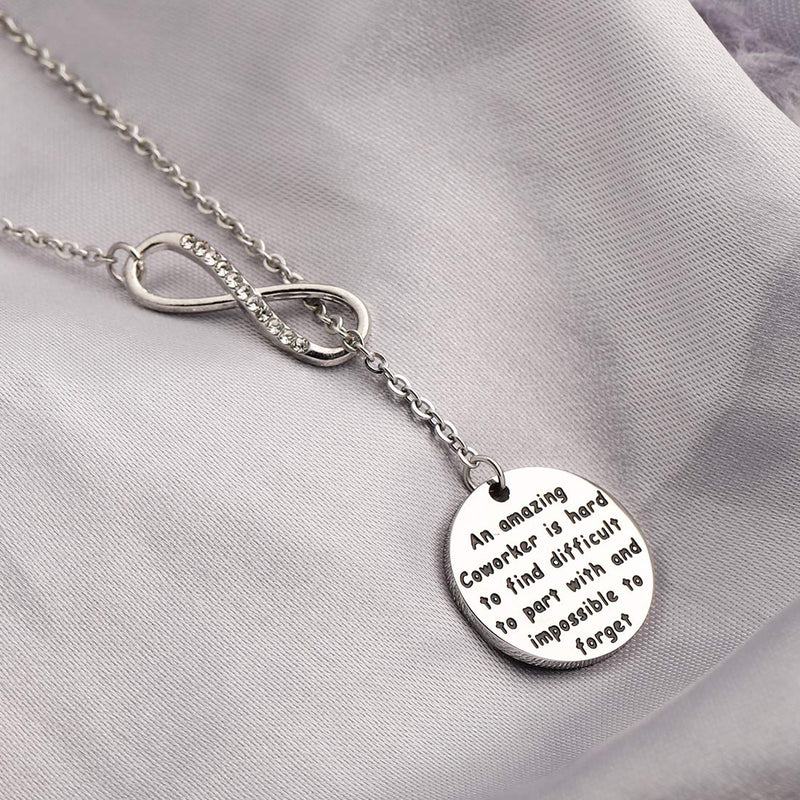 [Australia] - POTIY Coworker Retirement Gifts Coworker Leaving Y Necklace A Amazing Coworker is Hard to Find Going Away Gift Leaving Goodbye Friendship Memorial Necklace Silver-Y Necklace 