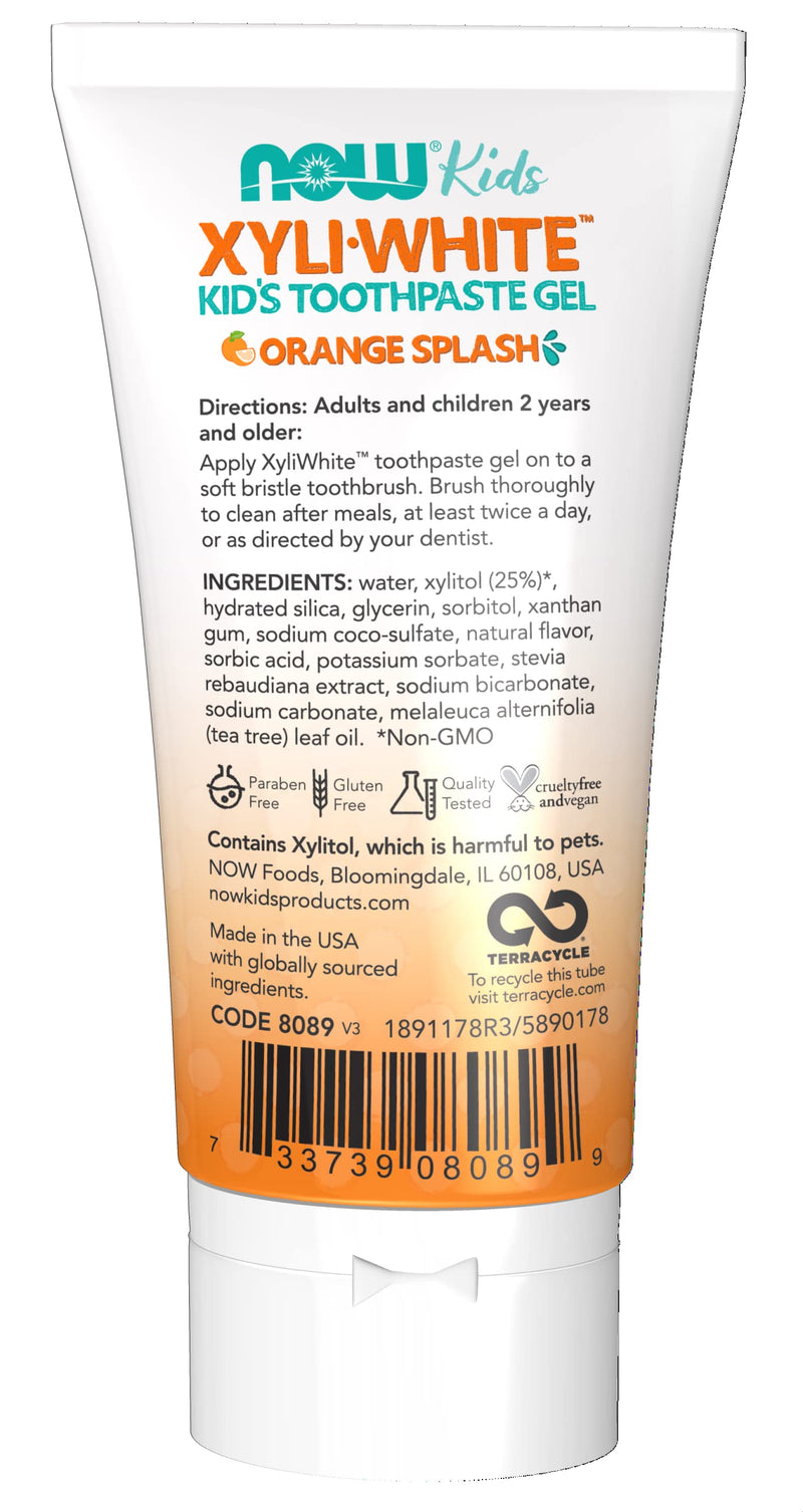 [Australia] - NOW Kids Xyliwhite Orange Splash Toothpaste Gel, 85 g, 3 oz. 85 g (Pack of 1) 