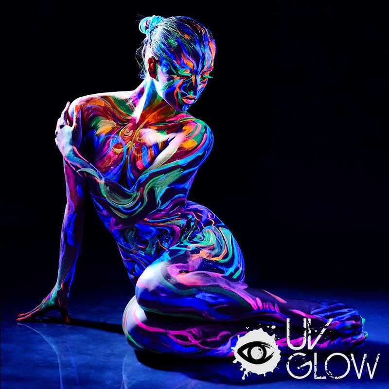 [Australia] - UV Glow Neon Face and Body Paint Set of 8 Tubes - Fluorescent - Brightest glow under UV! 