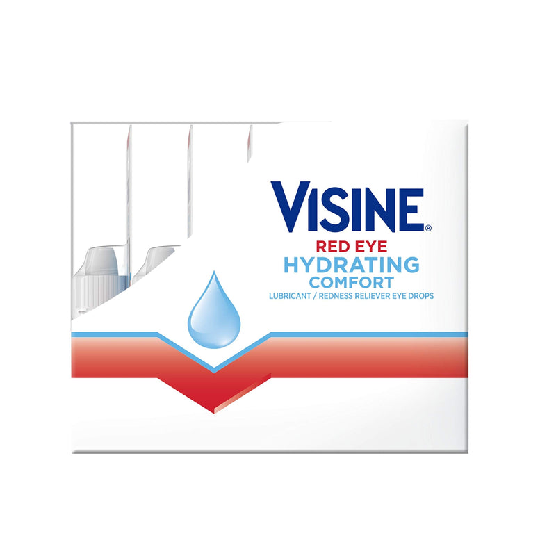 [Australia] - Visine Red Eye Hydrating Comfort Redness Relief and Lubricant Eye Drops to Relieve Red Eyes Due to Minor Eye Irritations Fast and Help Moisturize Dry Eyes, On-The-Go Packs, 12 x 0.28 fl. oz Red Eye Hydrating Comfort, On-the-Go 