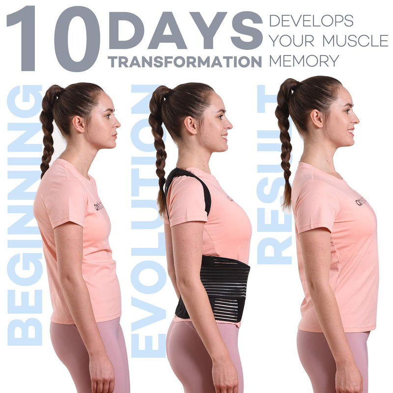 [Australia] - Omples Posture Corrector for Women and Men Back Brace Straightener Shoulder Upright Support Trainer for Body Correction and Neck Pain Relief, Large (waist 39-41 inch), Patent Pending Large (Pack of 1) 