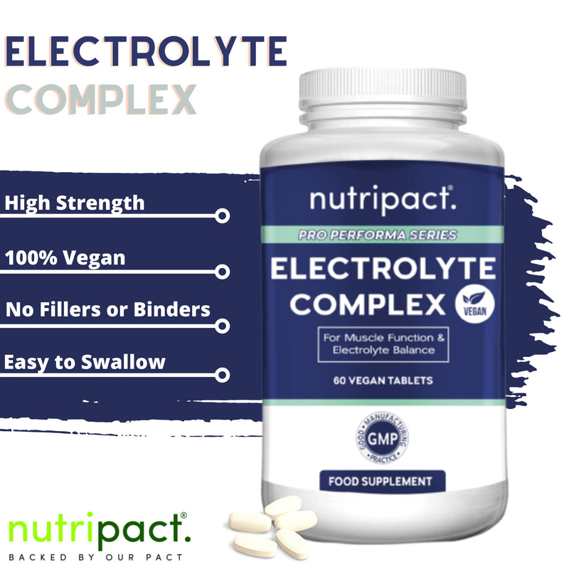 [Australia] - Electrolytes Tablets – Magnesium, Potassium, Calcium & Chloride Blend – for Muscle Function, Rehydration, Salt Replacement, Cramp & Hydration Recovery– 60 Vegan High Strength Electrolyte Supplements 