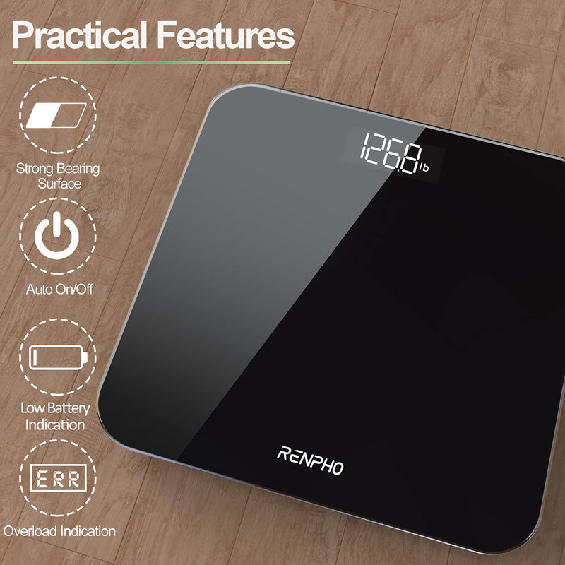 [Australia] - RENPHO Bluetooth Body Fat Scale Smart BMI Scale Digital Bathroom Large Size 300*300mm Wireless Weight Scale-RENPHO Digital Bathroom Scale 