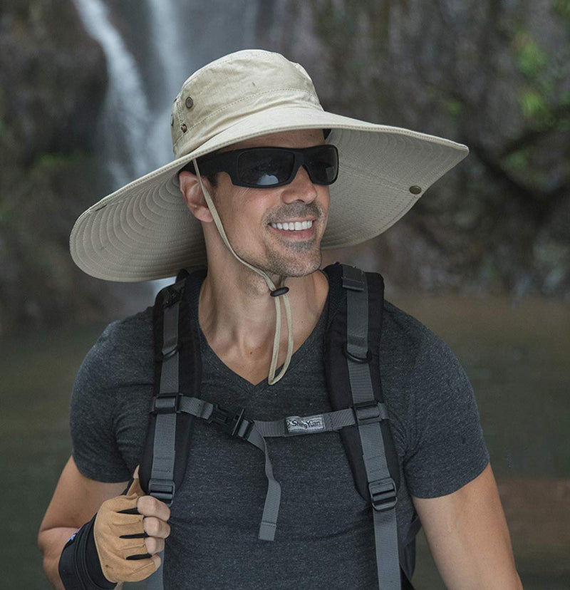 [Australia] - Super Wide Brim Men Fishing Sun Hats, Garden Outdoor Travel Women Bucket Cap, Hiking Safari Boonie Hat A0ywmh3-beige 