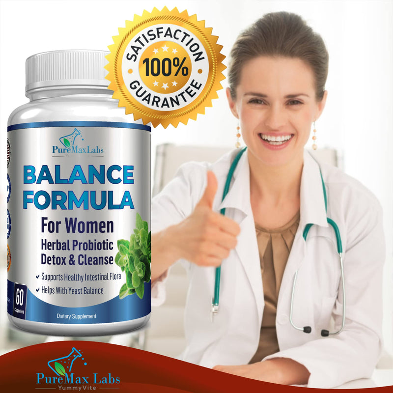 [Australia] - Balance Complex for Women - for Vaginal Health, Herbal Detox & Cleanse, Vaginal Probiotics, Supports Healthy Intestinal Flora, Helps with Yeast Infections 60 Capsules 