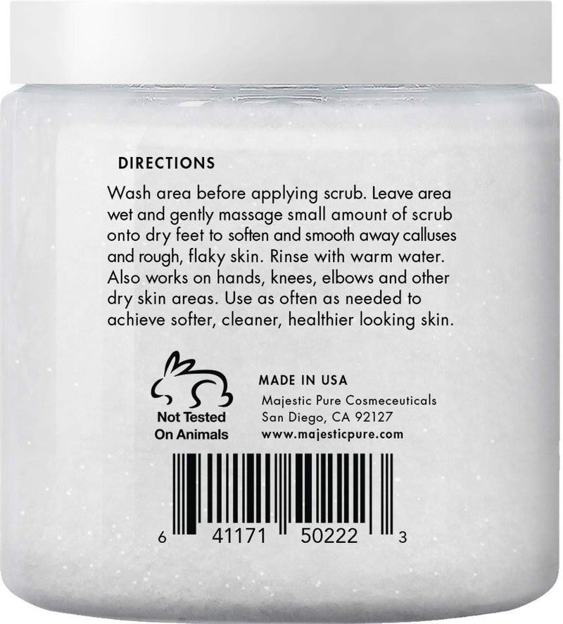 [Australia] - MAJESTIC PURE Tea Tree Oil Body and Foot Scrub - Natural Best Exfoliating Skin Cleanser - Helps with Acne, Callus, Corns, Athletes foot, Jock itch, Dry and Dead Skin - Promotes Healthy Foot -10 oz 